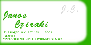 janos cziraki business card